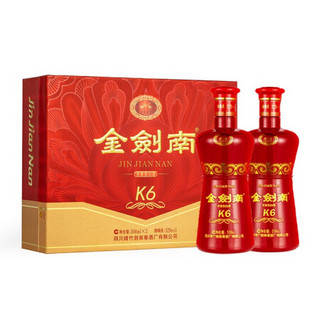 剑南春 金剑南 K6 52%vol 浓香型白酒 500ml*2瓶 礼盒装