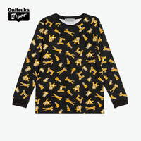 Onitsuka Tiger鬼塚虎儿童简约舒适长袖上衣 2184A135-001 黑色-001 130