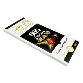 Lindt 瑞士莲 EXCELLENCE特醇 90%可可黑巧克力 100g 排块装