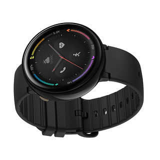 AMAZFIT 华米 AC1903 eSIM智能手表 35.4mm 黑色 不锈钢表圈 硅胶表带 黑色（GPS、运动、心率）