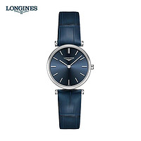 LONGINES 浪琴 瑞士手表 嘉岚系列石英女表 24mm蓝盘皮带L4.209.4.95.2