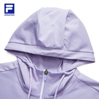 FILA ATHLETICS 斐乐女士针织连帽外套 2021秋季新款休闲运动服 蝶衣紫-PU 170/88A/L