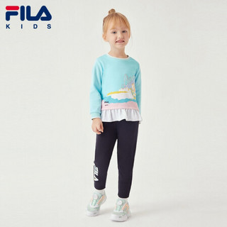 FILA 斐乐童装女童针织套头衫2021秋季新款儿童中大童秋装洋气 唐纳雀绿-TQ 110cm