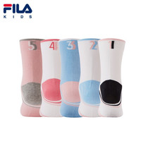 FILA 斐乐童装儿童中腰袜2021夏季新款男童女童休闲袜子套装组合潮 标准白/丹宁蓝/火红/雅桃红/清新粉-99 L