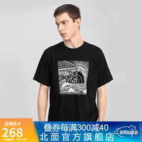TheNorthFace北面短袖T恤情侣款户外透气上新|7QRB JK3/黑色 XL