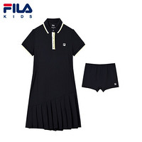 FILA 斐乐童装女童连衣裙2021夏季新款儿童优雅学院运动高尔夫裙子 传奇蓝-NV 160cm