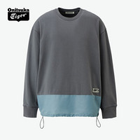 Onitsuka Tiger 鬼塚虎休闲简约男女款套头上衣 2183A767-001 灰色/蓝色 XL