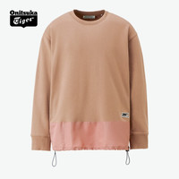 Onitsuka Tiger 鬼塚虎休闲简约男女款套头上衣 2183A767-001 米色/粉色 M