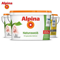 Alpina 阿尔贝娜 德国阿尔贝娜（Alpina）乳胶漆 进口内墙面漆 自然漆套装15L 水性环保油漆涂料 易敏人群适用 白色不可调（5L*2面漆+5L底漆） 15L