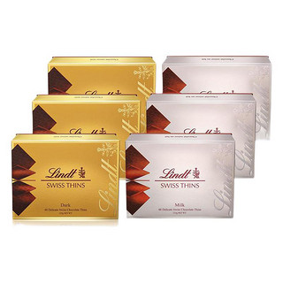 Lindt 瑞士莲 经典薄片巧克力组合装 2口味 125g*6盒（牛奶巧克力125g*3盒+黑巧克力125g*2盒）