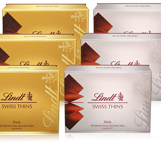 Lindt 瑞士莲 经典薄片巧克力组合装 2口味 125g*6盒（牛奶巧克力125g*3盒+黑巧克力125g*2盒）