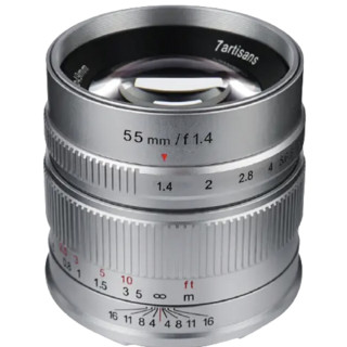7artisans 七工匠 55mm F1.4 标准定焦镜头 佳能EOS-M卡口 49mm 银色