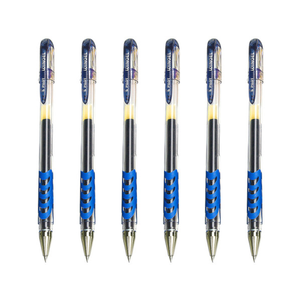 商品pilot 百乐 bl-wg-5 拔帽中性笔 蓝黑色 0.5mm 6支装