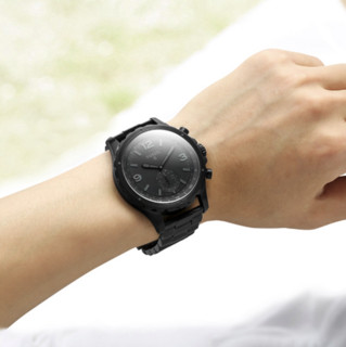 FOSSIL FTW1115 智能手表 40mm 黑色 黑色钢带表带 ( 日期显示、闹钟）