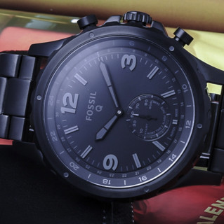 FOSSIL FTW1115 智能手表 40mm 黑色 黑色钢带表带 ( 日期显示、闹钟）