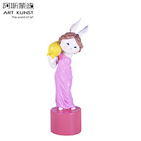 阿斯蒙迪树脂摆件办公家居创意摆设可爱兔女郎限量情人节礼物邹媛 泉女孩KOKI兔