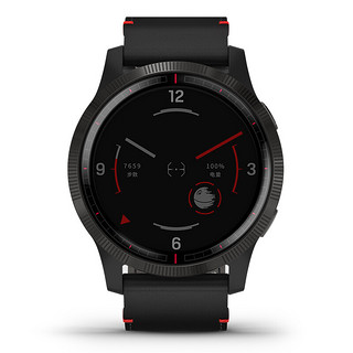 GARMIN 佳明 Wi-Fi智能手表 45.1mm 黑色 不锈钢表圈 皮质表带 黑色（血氧、GPS、心率）