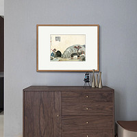 橙舍 中式餐厅装饰画玄关挂画客厅水墨国画书房水山画多联 齐白石 和风乡间里 疏篱对菊图-鎏金框 单幅装裱高80*长100