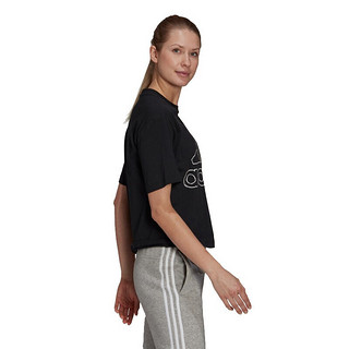 adidas 阿迪达斯 W BIG LOGO T 女子运动T恤 GV5174 黑色 XL