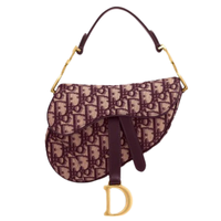 Dior 迪奥 Oblique 女士马鞍包 M0447CTZQ_M974 酒红色 迷你