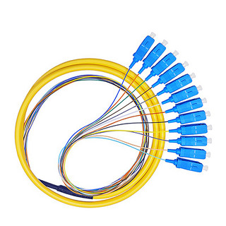 电信级SC/FC/ST/LC单模多模光纤跳线尾纤1.5米12芯束状尾纤ODF单元体熔接尾纤 单模（SC）束状尾纤