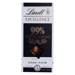 Lindt 瑞士莲 EXCELLENCE特醇 99%可可黑巧克力 50g 排块装