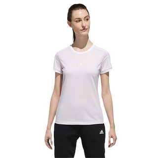 adidas 阿迪达斯 SS TEE 3S 女子运动T恤 FJ6879 航空粉/白 L