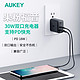 AUKEY 傲基科技 傲基双口30W充电器Type-C口PD快充电源适配器支持华为苹果iphone小米通用手机 黑色