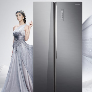 Midea 美的 微晶系列 BCD-630WKGPZV 风冷对开门冰箱 630L 银色