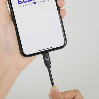 ELECOM 宜丽客 MPA-FUAL12CWH Lightning 数据线 1.2m 黑色