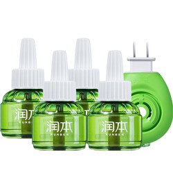 RUNBEN 润本 蚊香液婴儿 驱蚊 120晚45ml×4瓶+1器 驱蚊液 电蚊香液 驱蚊器 防蚊液 蚊香 婴童驱蚊 无香型