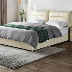 林氏木业 皮床双人床1.8米 现代卧室储物婚床让利款R296 普通床（不含床垫） 1500*2000mm