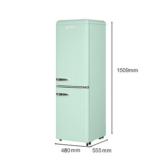 EUNA 优诺 BCD-150R 直冷双门冰箱 150L 抹茶绿