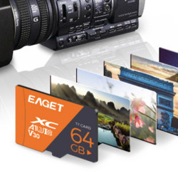 EAGET 忆捷 64GB TF（MicroSD）存储卡 U3 V30升级版 高速耐用视频监控摄像行车记录仪专用内存卡