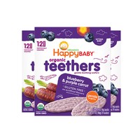 HAPPYBABY 禧贝 有机磨牙米饼 美版 紫胡萝卜蓝莓味 48g*3盒