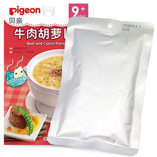 Pigeon 贝亲 婴幼儿辅食粥 牛肉胡萝卜味 120g*5袋