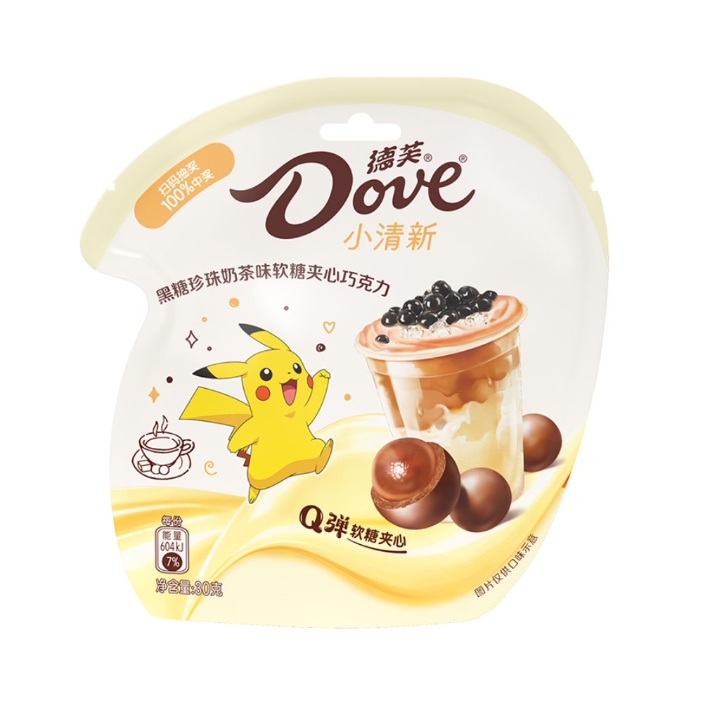 dove 德芙 小清新 软糖夹心巧克力 黑糖珍珠奶茶味 30g