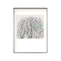 榮寶齋 吴冠中 海棠 50x70cm 拉丝黑色金属框