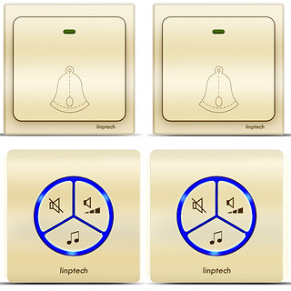 Linptech 领普 G1 自发电门铃 香槟金 二拖二