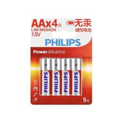 philips 飞利浦 lr06 5号碱性电池 1.5v 4粒装