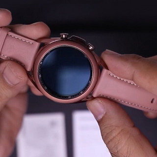 SAMSUNG 三星 Galaxy Watch3 BT蓝牙通话版 智能手表 41mm 迷雾金不锈钢表壳 棕色皮革表带（可旋转表圈、心率监测、无线充电）