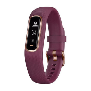 GARMIN 佳明 vivosmart 4 智能手环 玫瑰金 硅胶表带 酒红色（血氧、心率监测、防水）