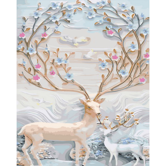 数字油画diy油彩画向日葵猫咪风景填色画画手工填充涂色减压装饰（50*65