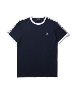 FRED PERRY 佛莱德·派瑞 男士Logo边饰T恤