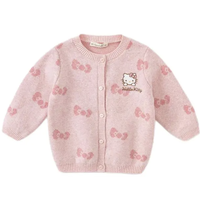 DAVE&BELLA 戴维贝拉 DBM19600 女童毛衣开衫 粉色 100cm Hello Kitty联名款