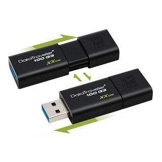 Kingston 金士顿 DataTraveler系列 DT100G3 USB 3.0 U盘 黑色 64GB USB+挂绳