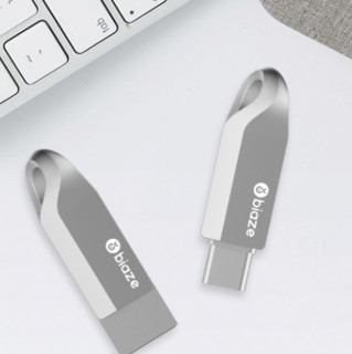 Biaze 毕亚兹 UP-08 USB 3.0 U盘 银色 64GB USB/Type-C双口