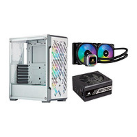 USCORSAIR 美商海盗船 iCUE 220T RGB Airflow ATX机箱 全侧透 白色+RM750x+H100i RGB