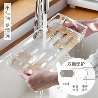 懒角落厨房置物架壁挂免打孔调味料架用品砧板架挂架收纳架子刀架（双笼筷子筒）