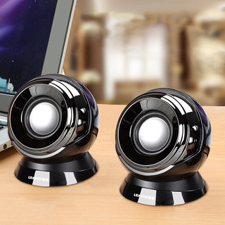 LEnRuE 蓝悦 S33 2.0声道 桌面 HIFI音箱 黑银色